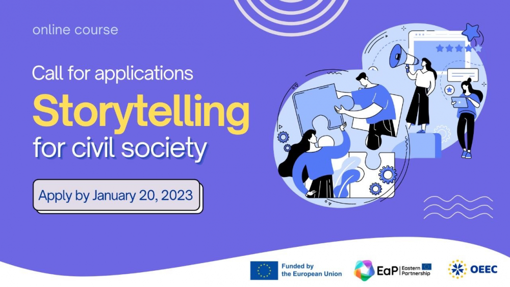 "Storytelling pentru societatea civilă" 2023 Curs: Aplică acum